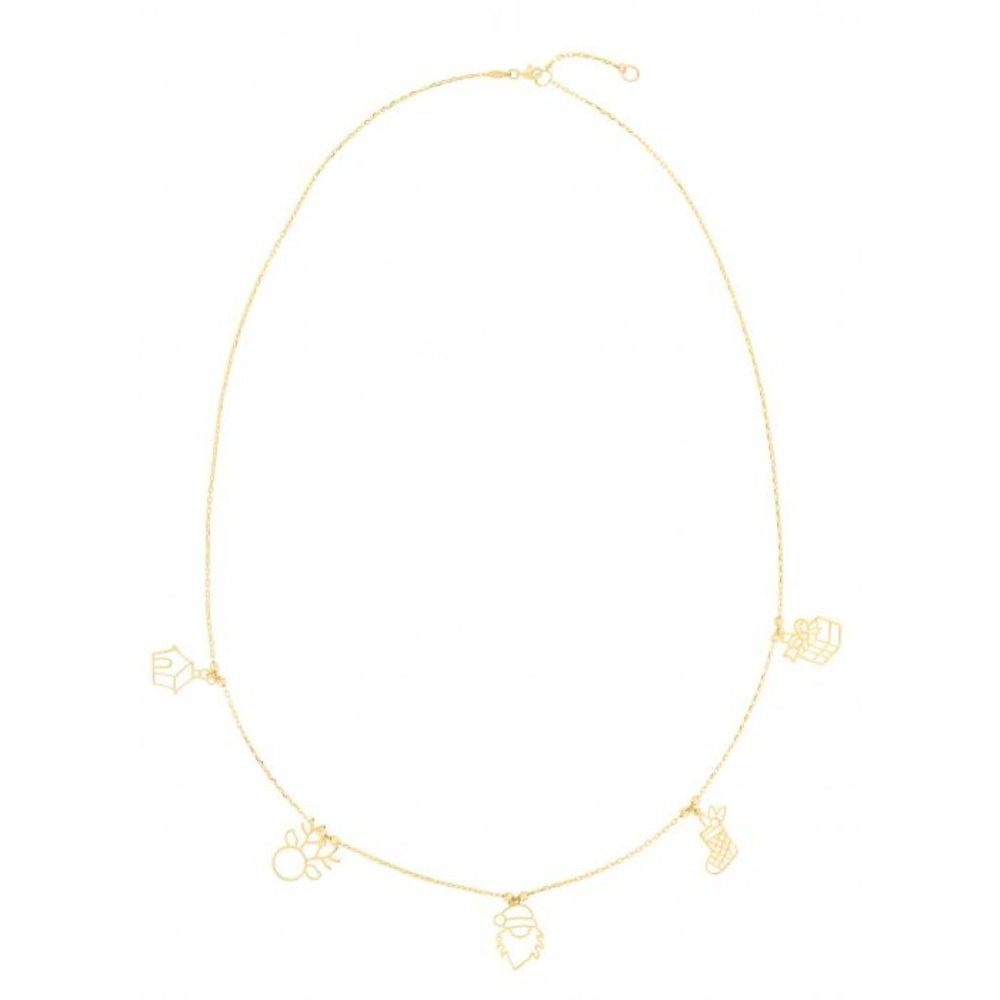 14K Gold Holiday Charm Necklace